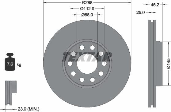 Textar 92121005 - Brake Disc www.autospares.lv