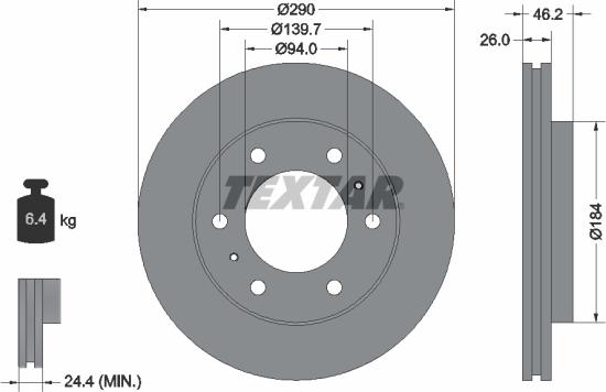 Textar 92128800 - Bremžu diski www.autospares.lv