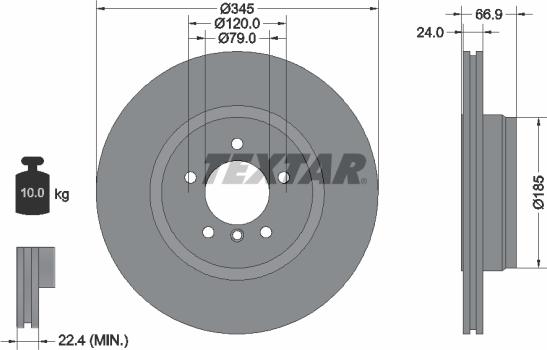 Textar 92123200 - Bremžu diski www.autospares.lv