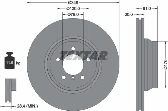 Textar 92122905 - Bremžu diski www.autospares.lv