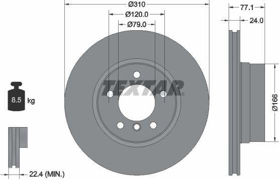 Textar 92122503 - Bremžu diski autospares.lv