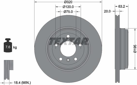 Textar 92122705 - Bremžu diski www.autospares.lv