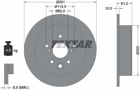 Textar 92179803 - Bremžu diski www.autospares.lv