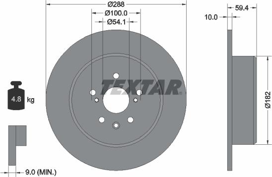 Textar 92179203 - Bremžu diski www.autospares.lv