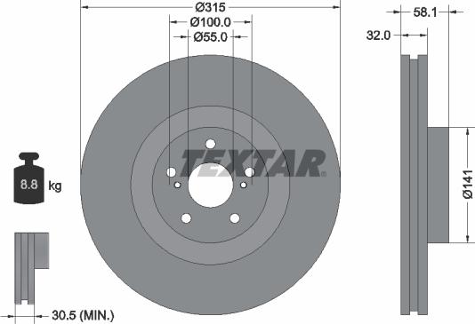 Textar 92179703 - Bremžu diski autospares.lv