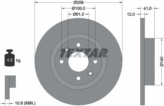 Textar 92175100 - Bremžu diski www.autospares.lv