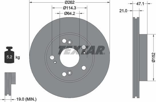 Textar 92175803 - Bremžu diski www.autospares.lv