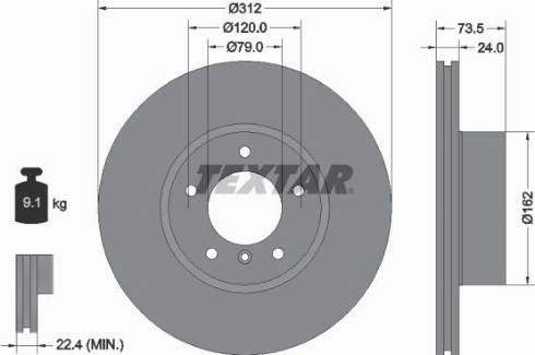 Textar 92176100 - Bremžu diski www.autospares.lv