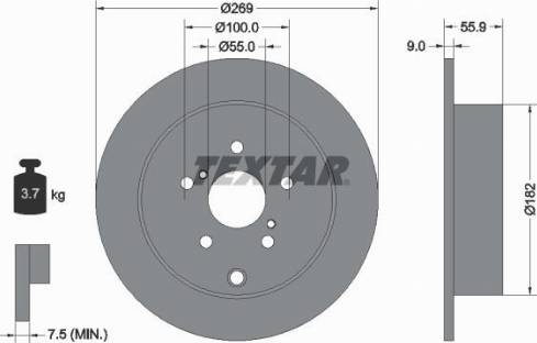 Textar 92170400 - Bremžu diski autospares.lv