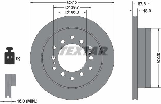 Textar 92170100 - Bremžu diski www.autospares.lv