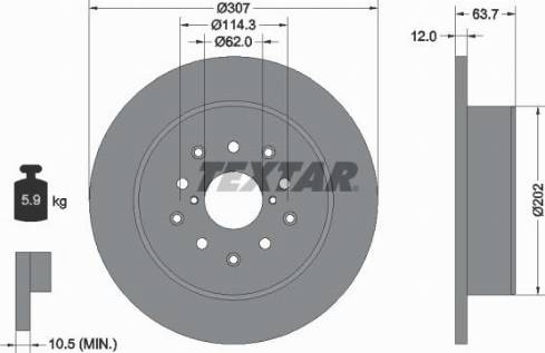 Textar 92170800 - Bremžu diski www.autospares.lv