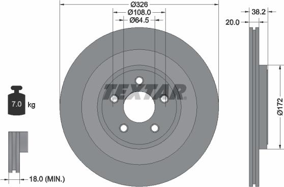 Textar 92178005 - Bremžu diski www.autospares.lv