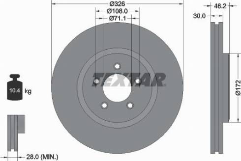 Textar 92173500 - Bremžu diski www.autospares.lv