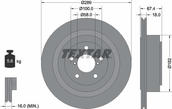 Textar 92173603 - Bremžu diski www.autospares.lv