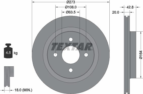 Textar 92172503 - Bremžu diski www.autospares.lv