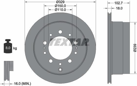 Textar 92172803 - Bremžu diski www.autospares.lv