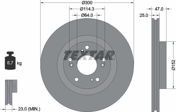 Textar 92177900 - Bremžu diski www.autospares.lv