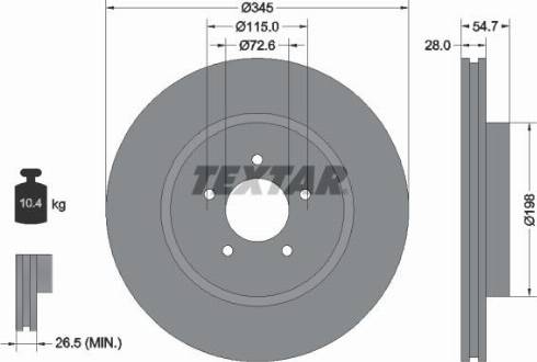 Textar 92177100 - Bremžu diski www.autospares.lv