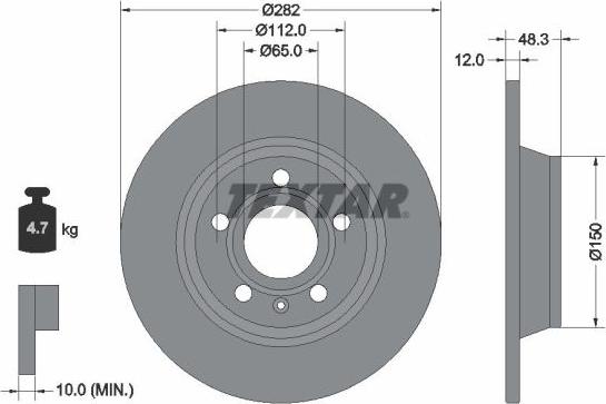 Textar 92349203 - Bremžu diski www.autospares.lv