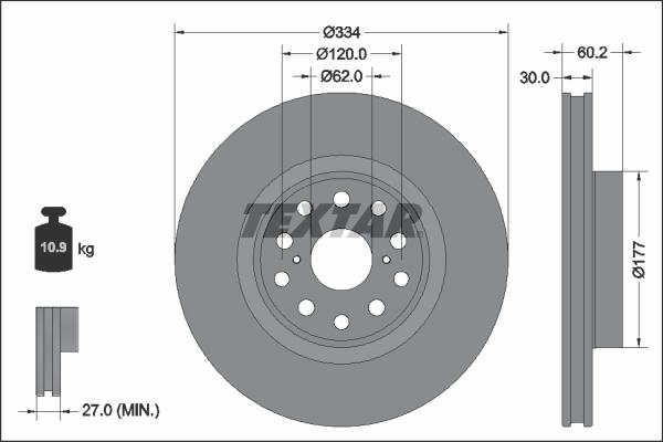 Textar 92348103 - Bremžu diski www.autospares.lv