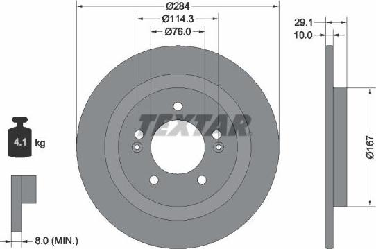 Textar 92352503 - Bremžu diski www.autospares.lv