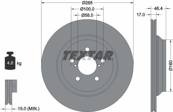 Textar 92309303 - Bremžu diski www.autospares.lv