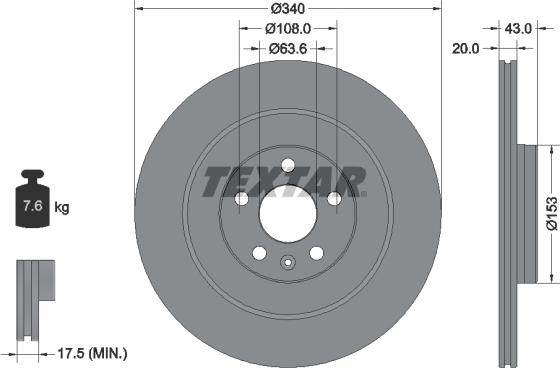 Textar 92304503 - Bremžu diski www.autospares.lv