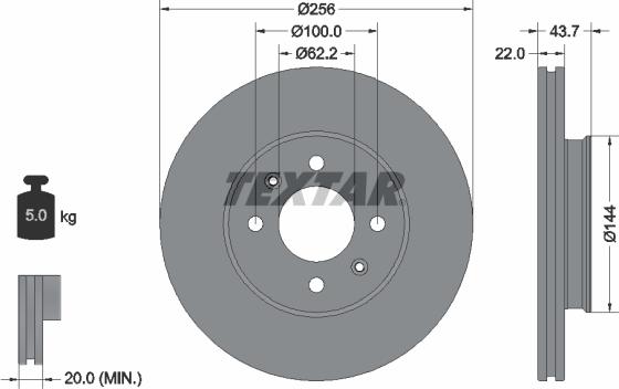 Textar 92304603 - Bremžu diski www.autospares.lv