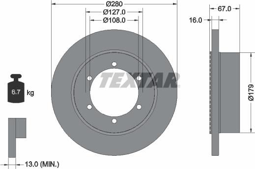 Textar 92304003 - Bremžu diski www.autospares.lv