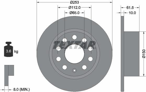 Textar 92306603 - Bremžu diski www.autospares.lv