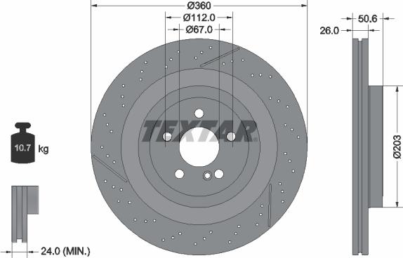 Textar 92319805 - Bremžu diski www.autospares.lv