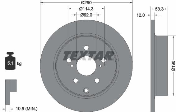 Textar 92314203 - Bremžu diski www.autospares.lv