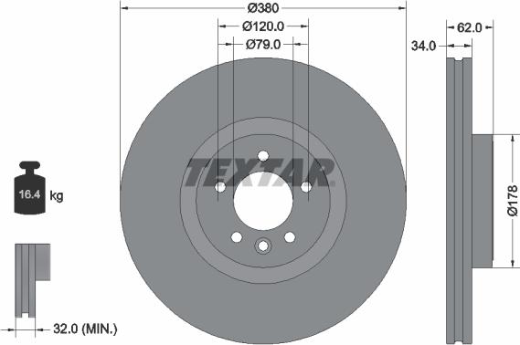 Textar 92316405 - Bremžu diski www.autospares.lv