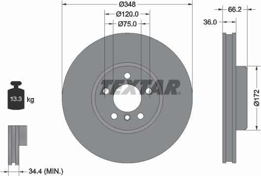 Textar 92310405 - Bremžu diski www.autospares.lv