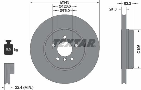 Textar 92310105 - Bremžu diski www.autospares.lv