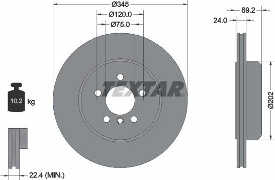 Textar 92310705 - Bremžu diski www.autospares.lv