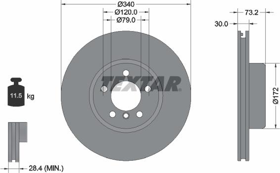 Textar 92311305 - Bremžu diski www.autospares.lv