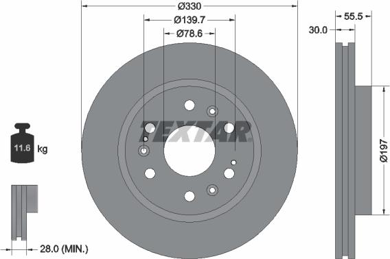 Textar 92318205 - Bremžu diski www.autospares.lv