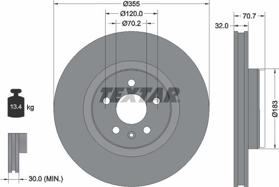 Textar 92313905 - Bremžu diski www.autospares.lv