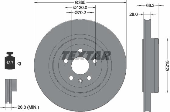 Textar 92313803 - Bremžu diski www.autospares.lv