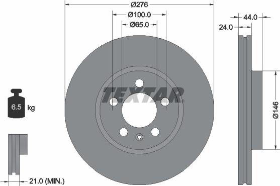 Textar 92313703 - Bremžu diski www.autospares.lv