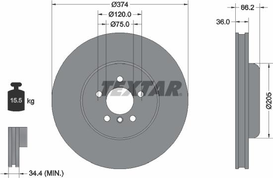 Textar 92312005 - Bremžu diski www.autospares.lv