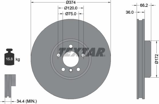 Textar 92312205 - Bremžu diski www.autospares.lv