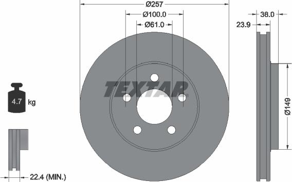 Textar 92332600 - Bremžu diski www.autospares.lv