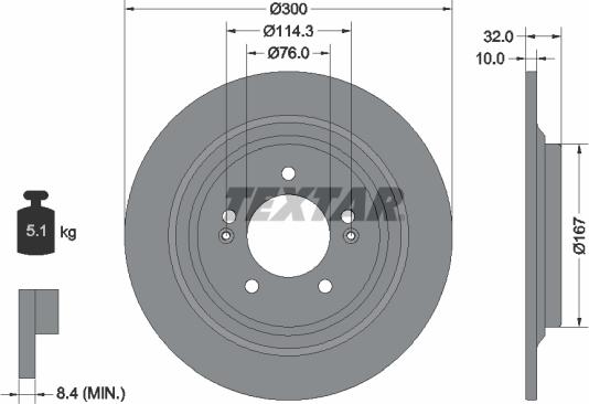 Textar 92332703 - Bremžu diski www.autospares.lv