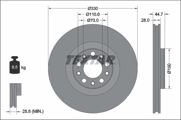 Textar 92337905 - Bremžu diski autospares.lv