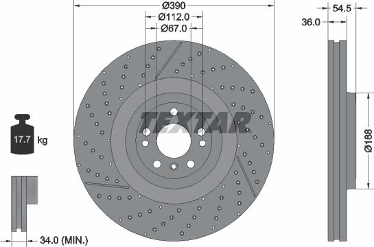 Textar 92337005 - Bremžu diski www.autospares.lv