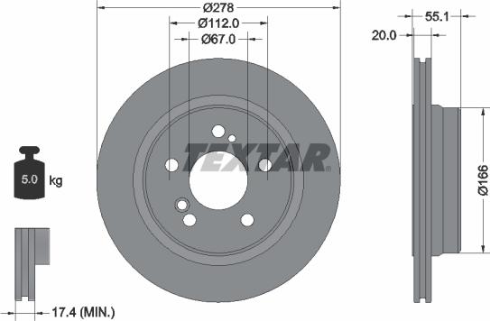 Textar 92329703 - Bremžu diski www.autospares.lv