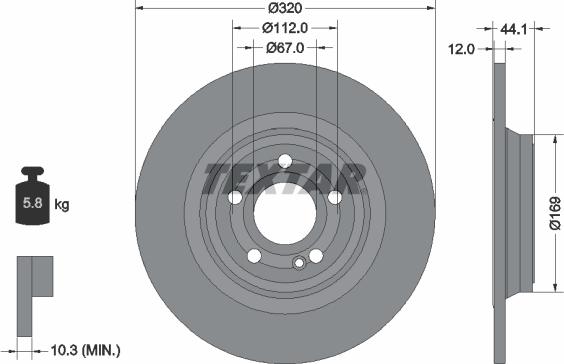 Textar 92324303 - Bremžu diski www.autospares.lv