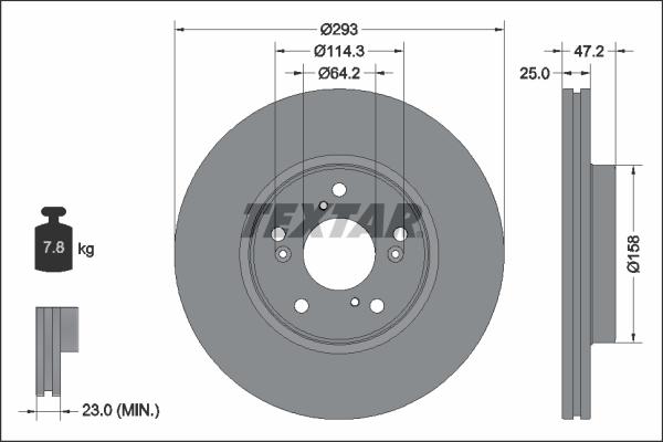 Textar 92321303 - Bremžu diski www.autospares.lv